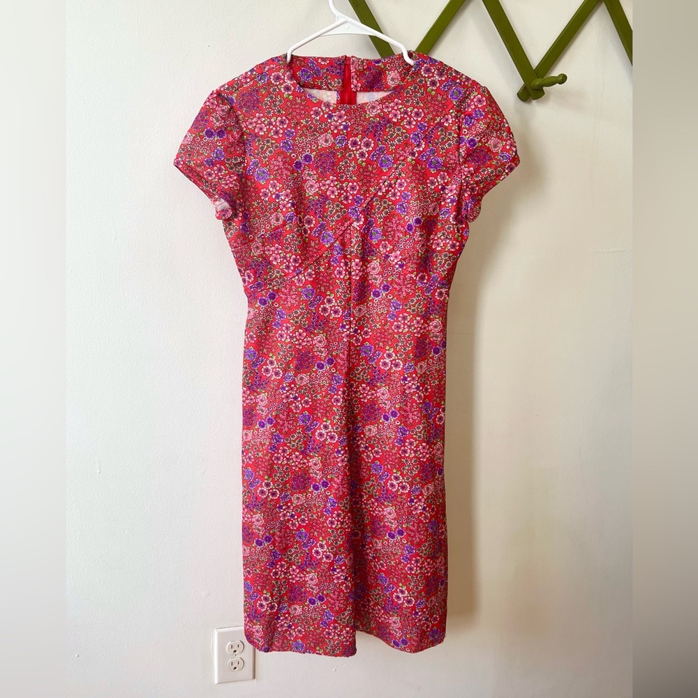 60s Vintage 🌸 Handmade Flower Power A-Line Dress